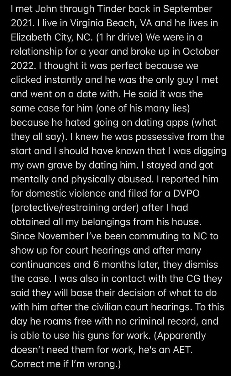 audolla's tweet image. *TW: DOMESTIC ABUSE*
Finally putting all of this out there because the North Carolina court system has failed me and the US Coast Guard chooses to protect their own kind rather than victims.

John Menne
Millennium High School co’ 2018 (Goodyear, AZ)
currently US Coast Guard AET