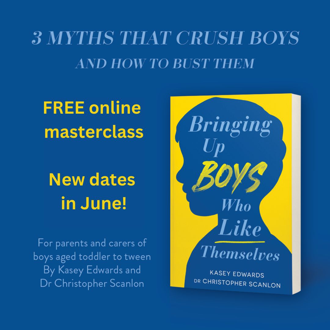 We're running our Bringing Up Boys Who Like Themselves Masterclasses again in June. 🎉🥳

It's free, it's online and you don't want to miss it. 💯

Register here: boyswholikethemselves.com/myths