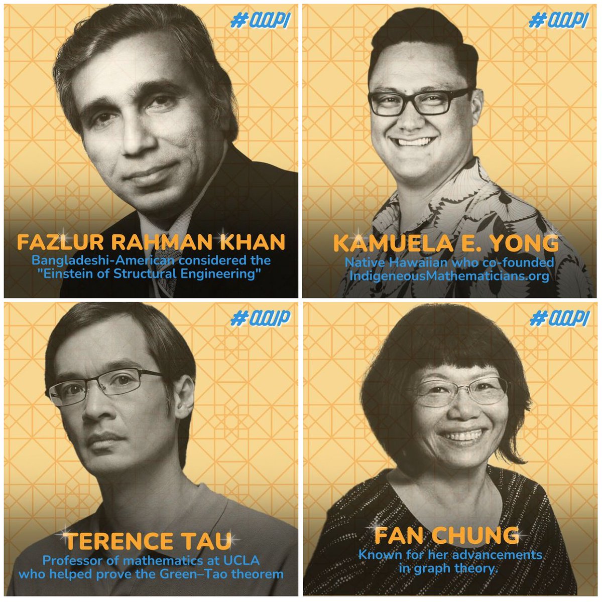 eMATHinstruct's tweet photo. Happy Asian American &amp; Pacific Islander Heritage Month! (#lastday) Check out our profiles of famous #AAPI mathematicians  —  their accomplishments will inspire you! 
https://t.co/eqAt8ek2db https://t.co/CKasOZ30bA