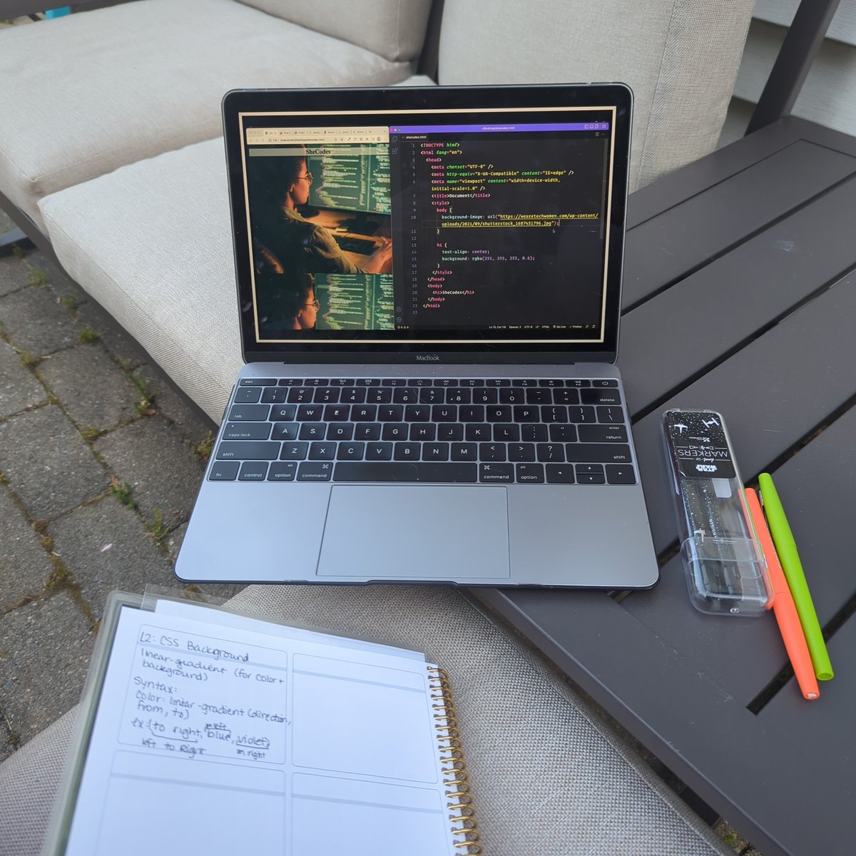 Getting started with my .<a href="/shecodesio/">shecodes.io</a> Max journey thanks to the PD grant from .<a href="/SylvSchoolsFdn/">SylvaniaSchoolsFoundation</a> 💜👩🏼‍💻