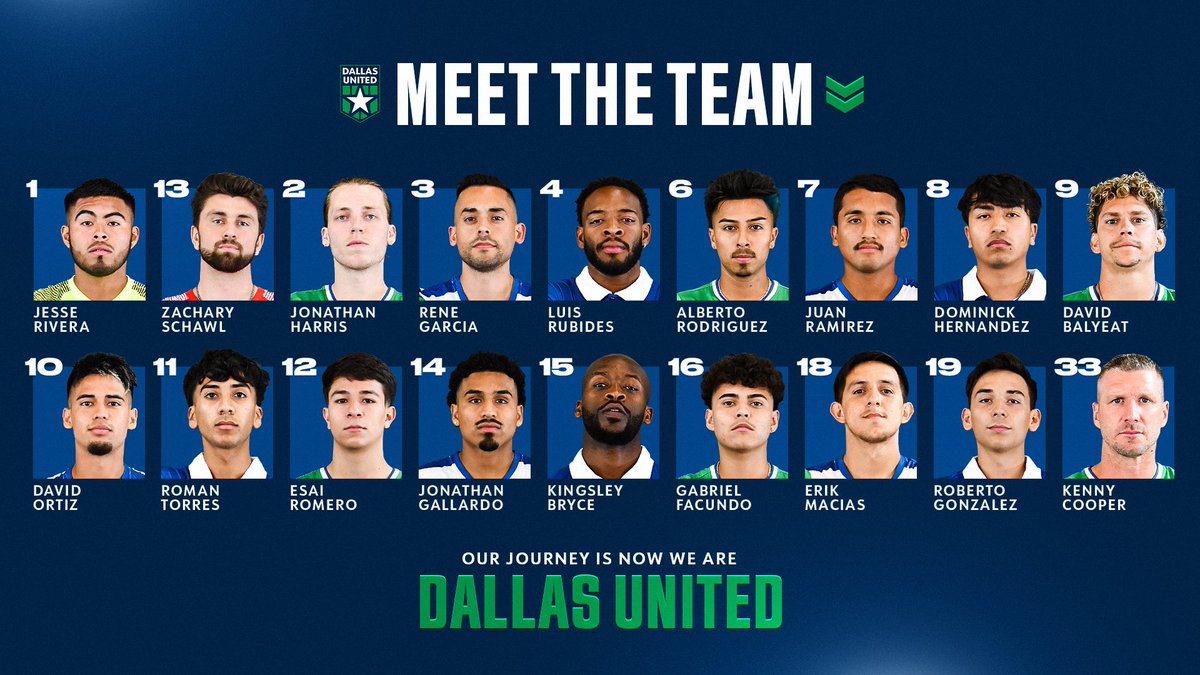 Here’s the official <a href="/DallasUnited/">Dallas United</a> squad for the <a href="/TST7v7/">TST</a> tournament! 💙💚