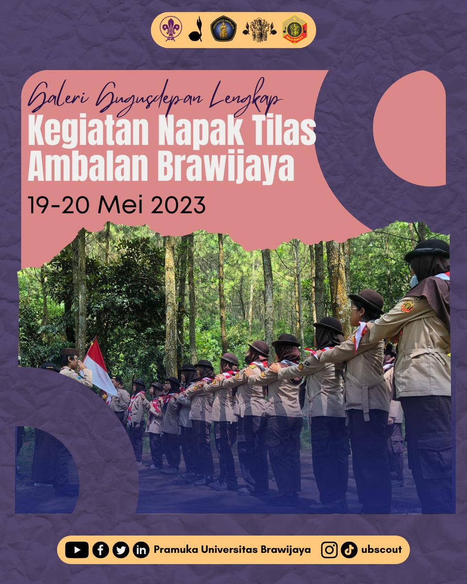 UBscout's tweet photo. [ NAPAK TILAS AMBALAN BRAWIJAYA TAHUN 2023 ]

Napak Tilas Ambalan Brawijaya Tahun 2023 merupakan kegiatan yang dilaksanakan oleh anggota gugus depan lengkap 04-283/04-284 Pramuka Universitas Brawijaya yang berpangkalan di SMA Brawijaya Smart School.

#UBScout
#WeAreDifferent https://t.co/tZmE5QchkY