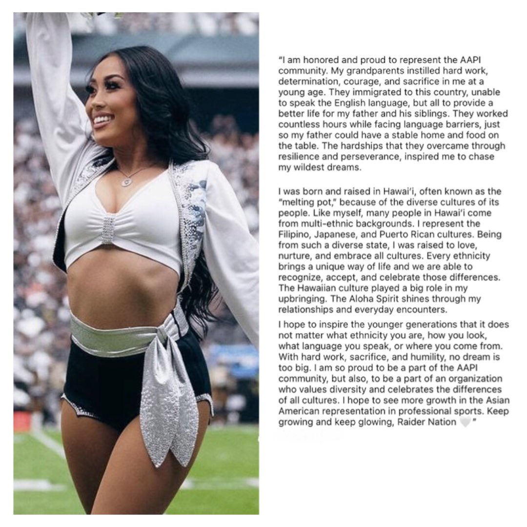 RaideretteDaily's tweet image. Celebrating #AsianHeritageMonth with Meghan C!! ✨🤍

#RaiderNation | #AAPIHM
