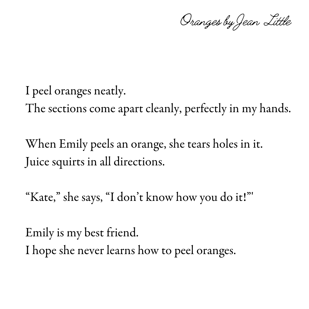 zzz on Twitter "RT bakingpoetry Oranges by Jean Little"