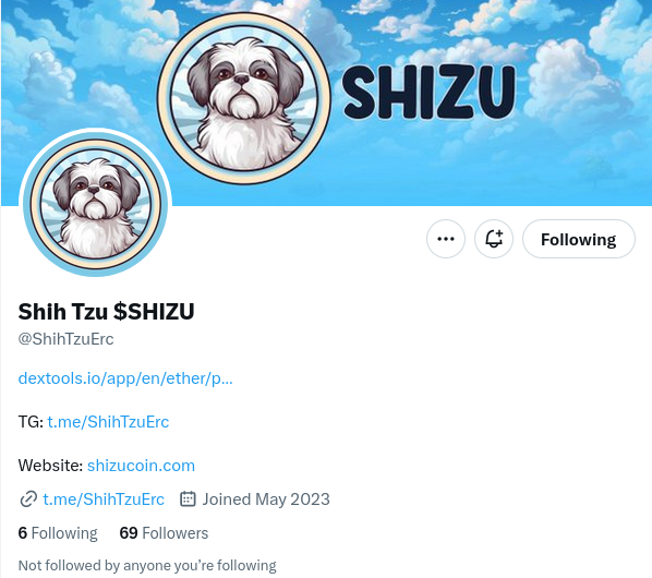 playOfToday's tweet photo. Congratulations $SHIZU @ShihTzuErc on 69 followers! TO THE MOON 🚀🚀🚀 https://t.co/Bi8yKGl6hC