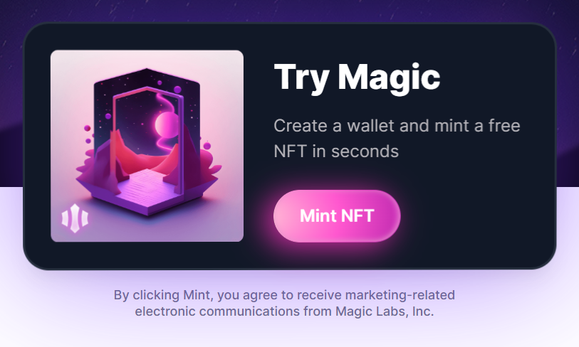 Magic เป็น Web3 wallet SDK สำหรับใช้งานกระเป๋าแบบ passwordless จาก @magic_labs (เพิ่งมีข่าว funding ได้ $52M) ออก NFT ที่ชื่อ Portals
--
👉 Free Mint: magic.link (Polygon, No-Gas)
👉 View NFT: wallet.magic.link
--
ปัญหาเดียวคือ NFT มาบ้าง-ไม่มาบ้าง แล้วแต่โชค