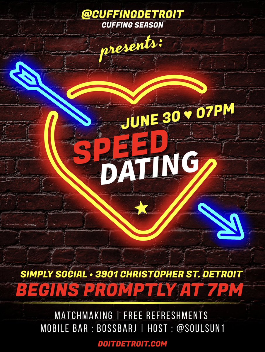 #SpeedDating #DetroitDating #DoItDetroit #DatingInDetroit #Detroit #DetroitEvents #ThingsToDoInDetroit