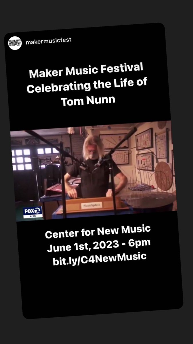 Thank you @KTVU SF for the great segment celebrating the life of Tom Nunn & “Skatch!” To watch the segment: bit.ly/TomNunn Thursday evening, June 1st, at the Center for New Music in San Francisco, the opening reception for the @MakerFestival exhibit will take place.