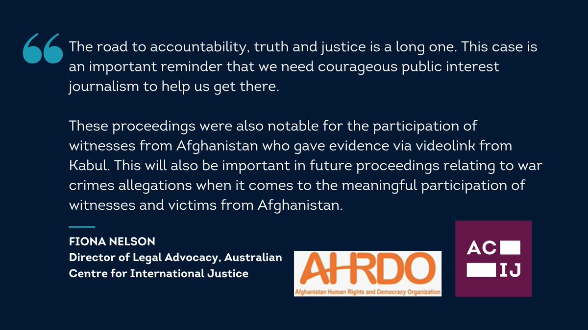 ACIJ is on bsky (theACIJ.bsky.social) (@theacij) on Twitter photo 📢Joint Media Release: Truth triumphs in Ben Roberts-Smith war crimes defamation verdict.
<a href="/theACIJ/">ACIJ is on bsky (theACIJ.bsky.social)</a>'s Fiona Nelson on the significance of the case⬇️
#auslaw #auspol #Afghanistan #WarCrimes
1/3
acij.org.au/truth-triumphs… 📢Joint Media Release: Truth triumphs in Ben Roberts-Smith war crimes defamation verdict.
<a href="/theACIJ/">ACIJ is on bsky (theACIJ.bsky.social)</a>'s Fiona Nelson on the significance of the case⬇️
#auslaw #auspol #Afghanistan #WarCrimes
1/3
acij.org.au/truth-triumphs…