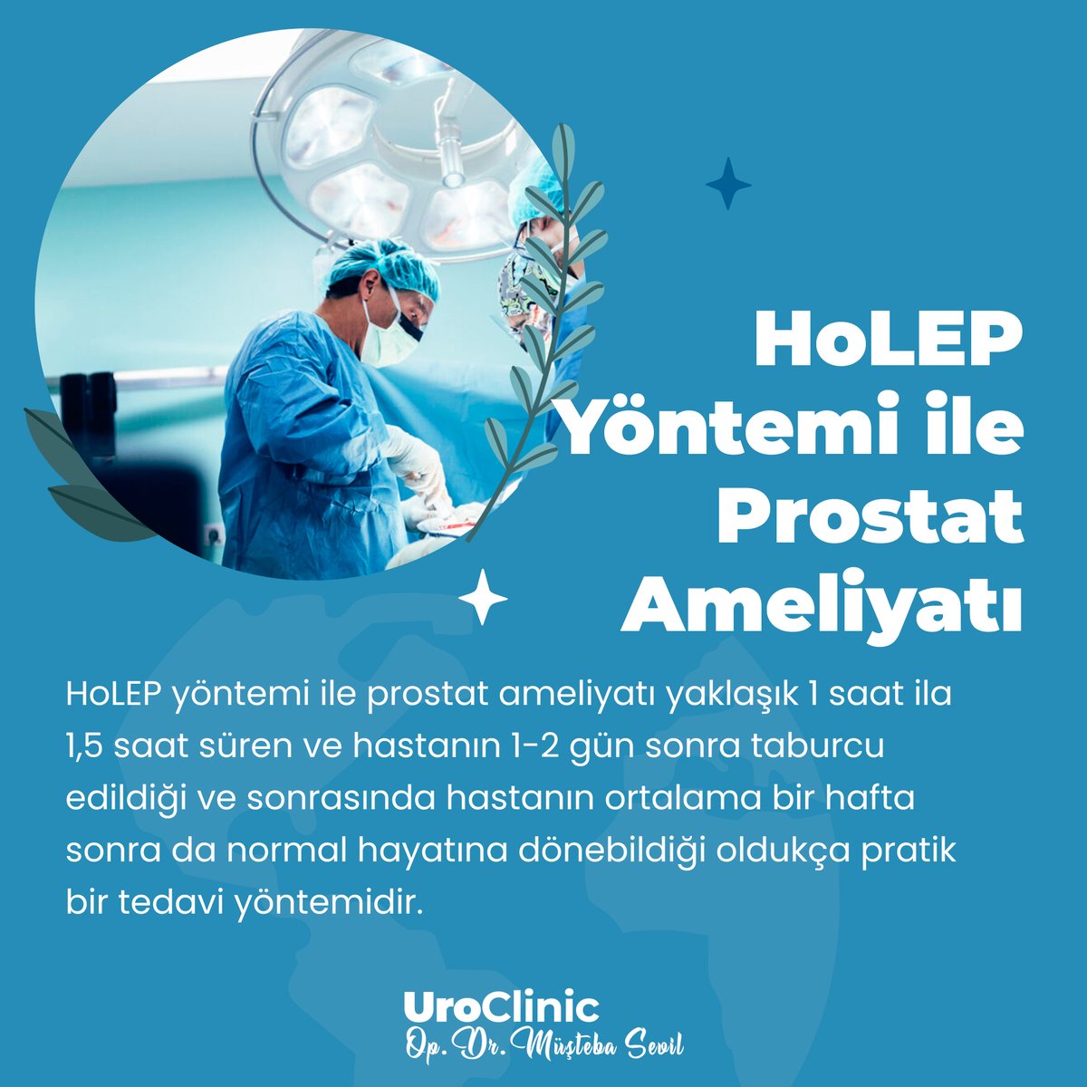 drmustebasevil's tweet photo. #HoLEP yöntemi ile #prostatameliyatı yaklaşık 1 saat ila 1,5 saat süren ve hastanın 1-2 gün sonra taburcu edildiği ve sonrasında hastanın ortalama bir hafta sonra da normal hayatına dönebildiği oldukça pratik bir tedavi yöntemidir.

Detay: https://t.co/lCG16TOi1c

0533 022 77 64 https://t.co/ADzQa4EkBM