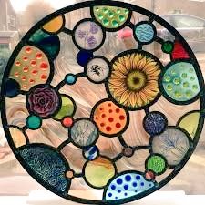 Juliet Forrest, contemporary UK artist in kiln fired stained glass and acrylic painting who is often inspired by nature  #WomensArt