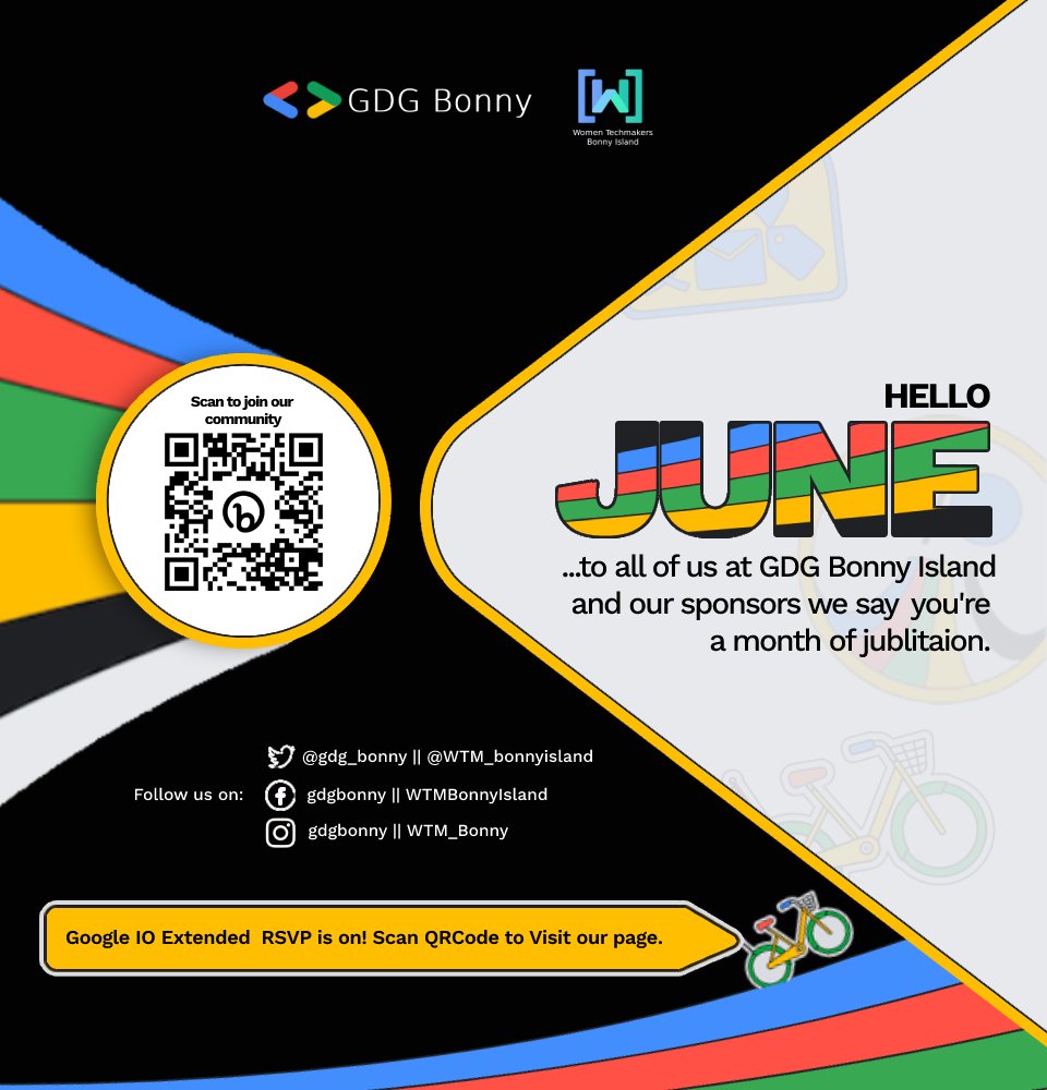 It's the Month of June! Who's happy! 🔥

Register for our Google IO Extended 2023 event coming up July 15th

RSVP: gdg.community.dev/events/details…