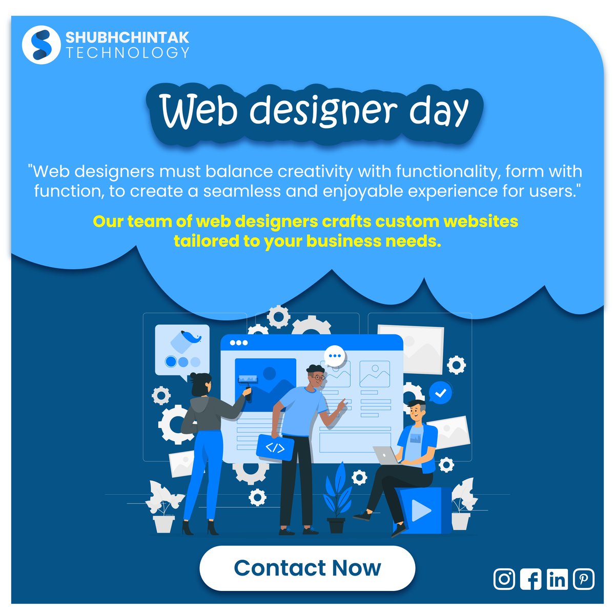 shubhchintak_co's tweet image. Happy Web Designers Day! 🎨✨
#webdesignerday #webdesignservice #webagency #india #mumbai #pune #shubhchintak #webdesignfreelancers #startups #onlinebusiness