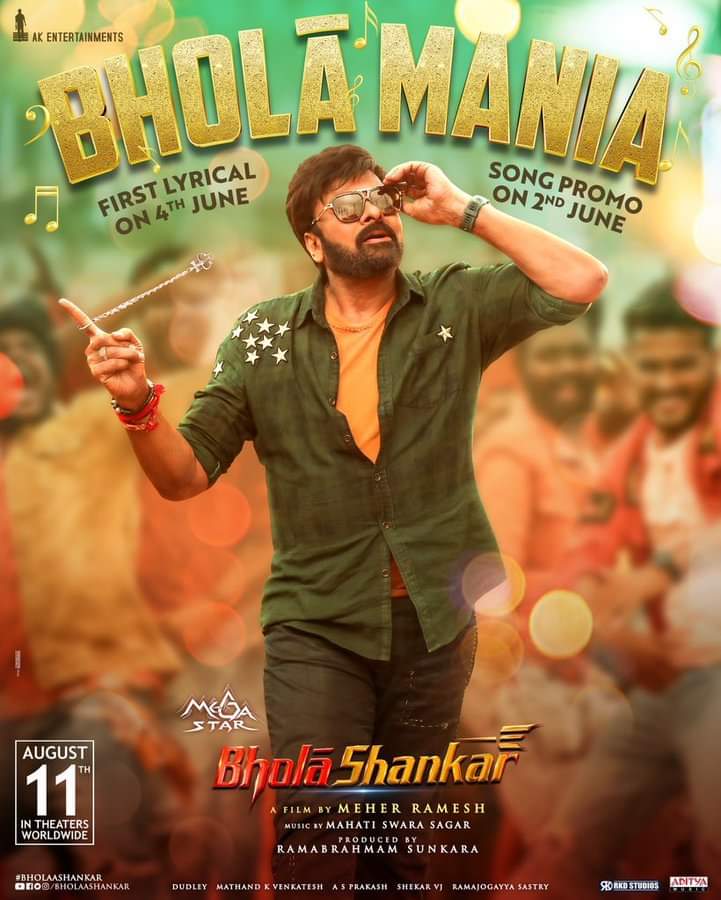 RVPratap2's tweet photo. #BholaaShankar  Band start with Tomorrow onwards #BholaaMania 
1st lyrical song out in #Jun4th
Promo will be #2ndJune https://t.co/OWLdJwGHNV