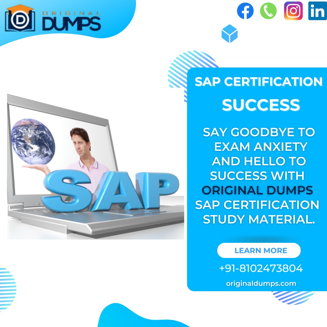 originaldumps's tweet image. When it comes to SAP certification, accuracy and reliability are non-negotiable.
What'sApp:- wa.me/+918102473804
Contact Us:-
Call Now : +91-8102473804
Website:- originaldumps.com
Email : info@originaldumps.com
#SAPcertification #SAP #OriginalDumps #sapconsultant