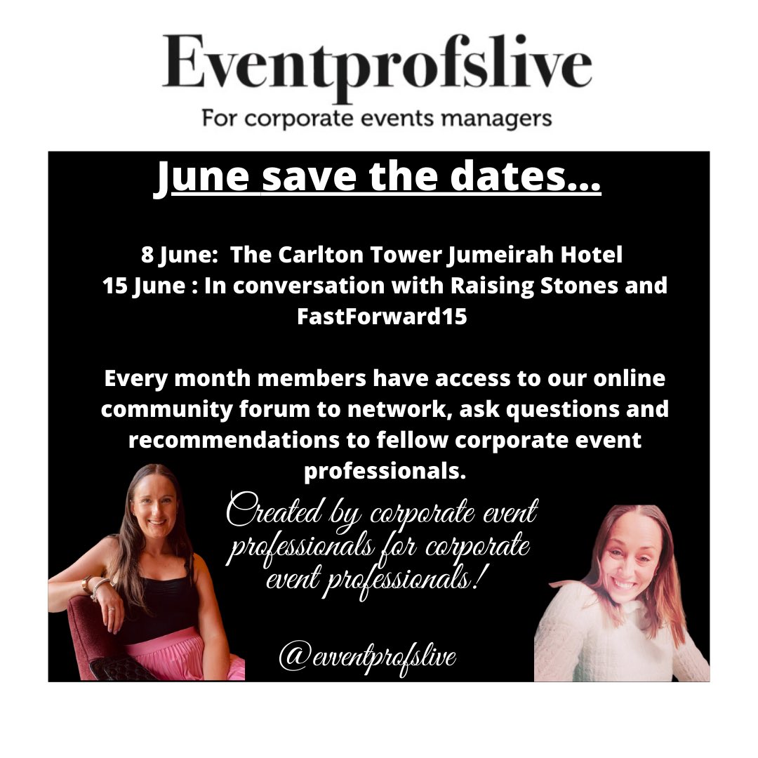 Eventprofslive (@eventprofslive) on Twitter photo This month our exclusive events for our members will be at the stunning <a href="/CTJumeirah/">The Carlton Tower Jumeirah</a> . Plus a fabulous in conversation evening with <a href="/FastForward15UK/">FastForward15UK</a> and Raising Stones. DM to find out more about THE network for corporate #eventprofs This month our exclusive events for our members will be at the stunning <a href="/CTJumeirah/">The Carlton Tower Jumeirah</a> . Plus a fabulous in conversation evening with <a href="/FastForward15UK/">FastForward15UK</a> and Raising Stones. DM to find out more about THE network for corporate #eventprofs