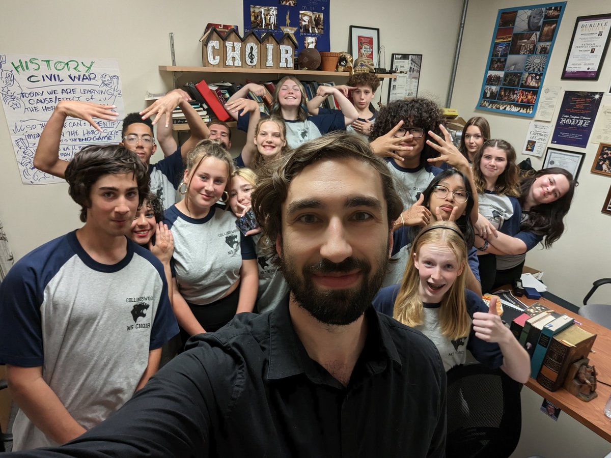 8th grade selfie before their last concert for middle school choir ❤️ #cmschoir
