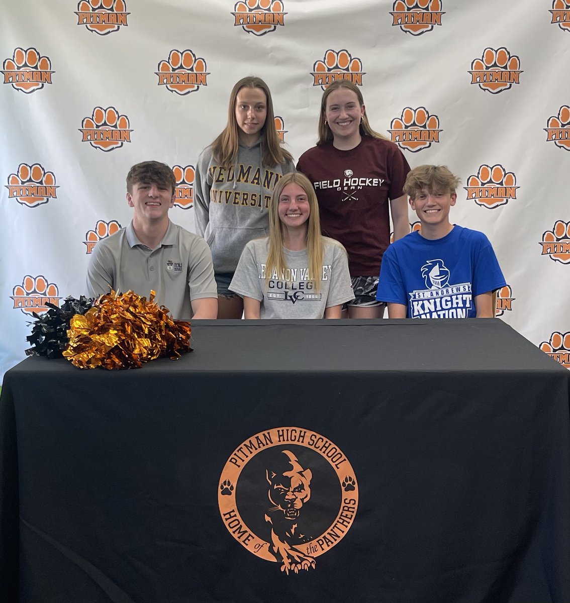 Congratulations to all of our Student Athletes who signed their letters of intent today to continue their Athletic and Academic careers at the next level in college. #pitmanpantherpride