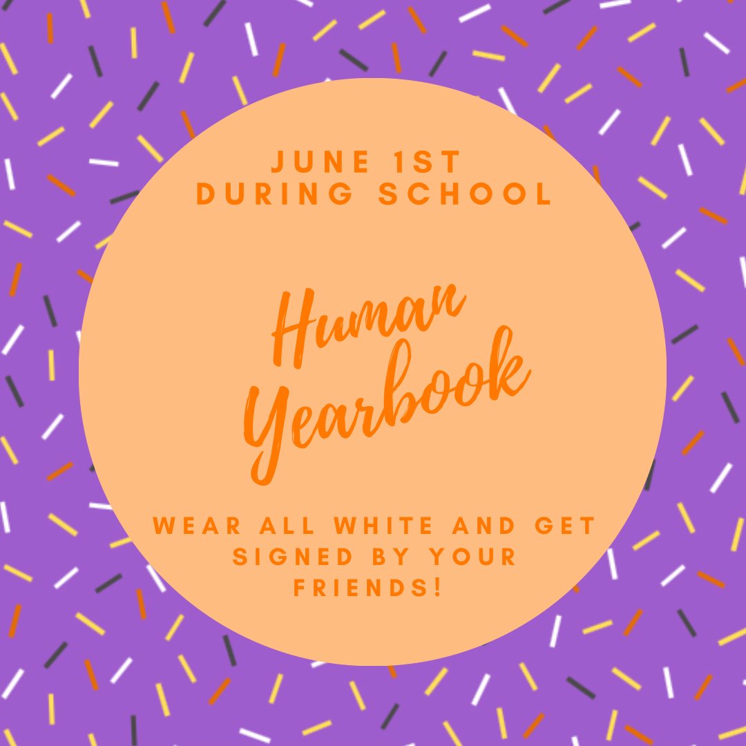 Hey Falcons! Wear all white tomorrow for Human Yearbook Day and get signed by your friends! We will be wearing neon to our neon nights pep rally afterschool!