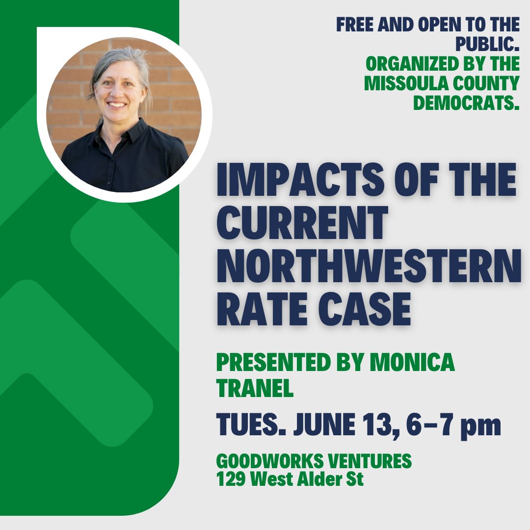 Power bills going up? Want to hear the whole story? Come listen to @MonicaTranel tell us about NorthWestern energy and what the future holds.