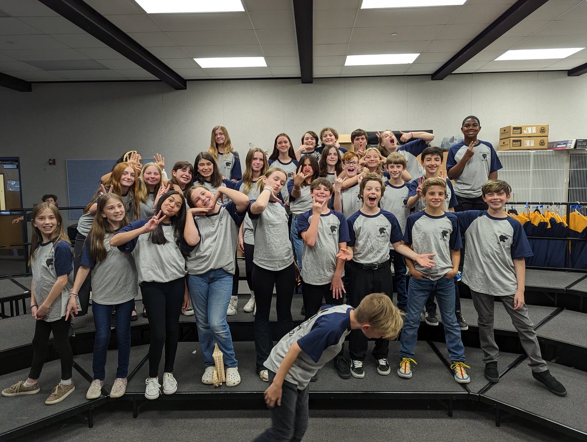 6th Grade Choir acting like goofballs, moments before their incredible Pops Concert performance tonight! #cmschoir