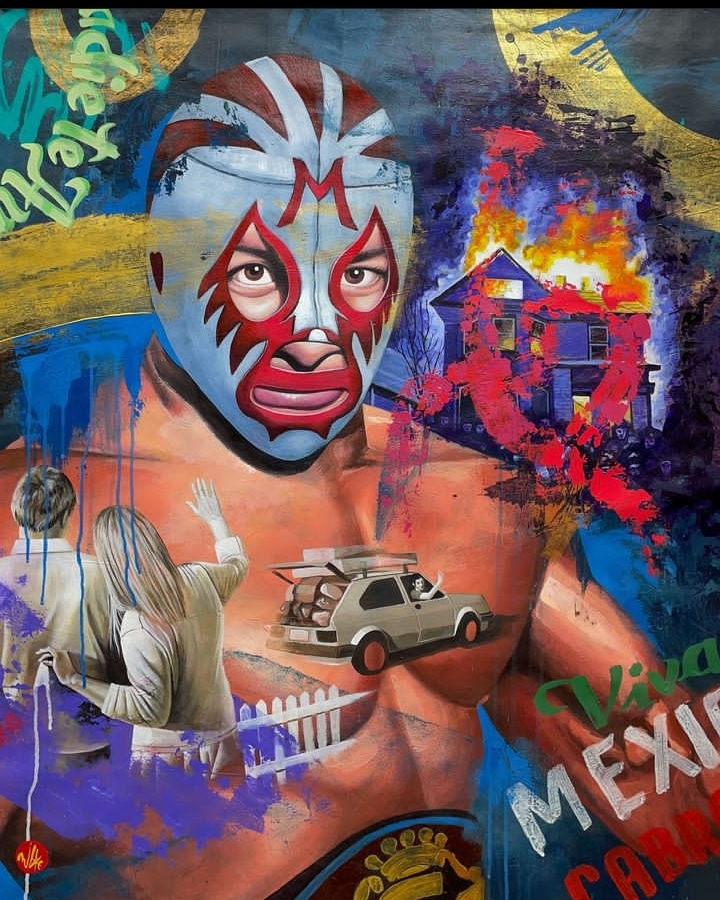 Pintura de @rilke.roca 🤼‍♂️🎨🖌
.
.
.
.
#ArteyLuchaLibre #LuchayArte #Arte #Luchalibremexicana #LuchaLibre #Art #Lucha #Luchador #Pintura #Enmascarado #Paint #México #ARasDeLosTrazos