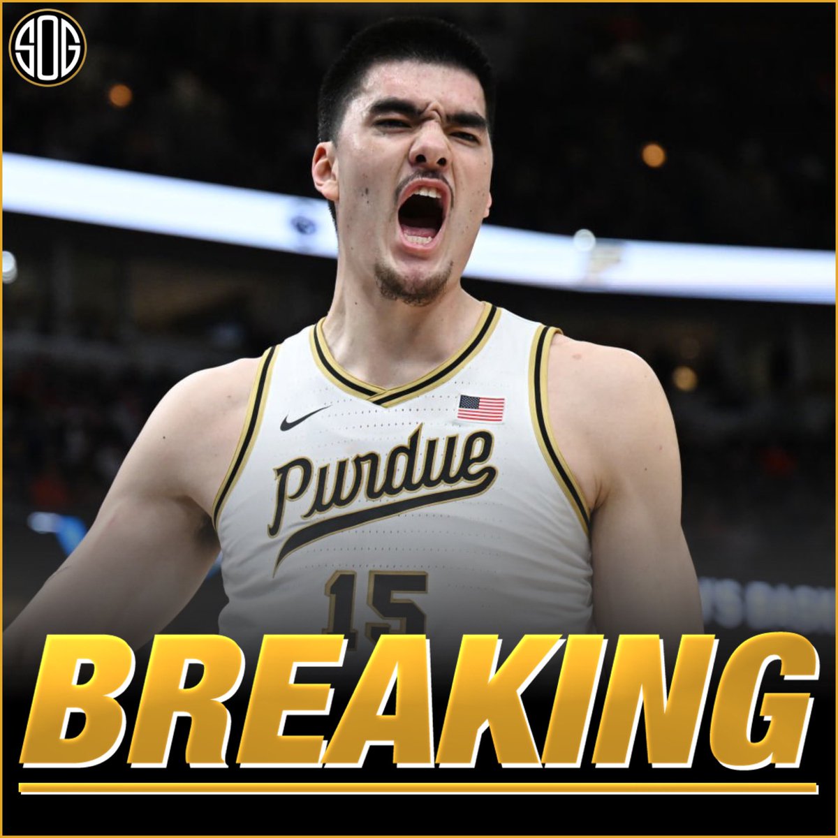SOGBasketball's tweet photo. Purdue’s center and 2022-2023 Player of the Year Zach Edey has announced that he won’t enter the NBA Draft and will return for his senior year. https://t.co/uoE7Fw6LU0