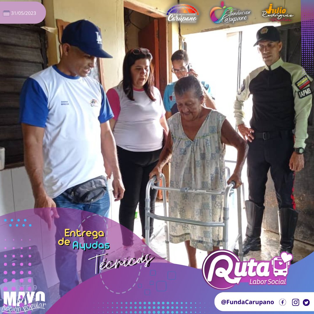 Una nueva jornada de trabajo cumplió este miércoles la presidenta de la Fundación Carúpano <a href="/Candialesr/">Raquel Candiales Car</a> entregando ayudas técnicas en zonas de la ciudad.
Visitó algunos sectores donde llevó ese apoyo valioso para contribuir con el bienestar de los más necesitados.