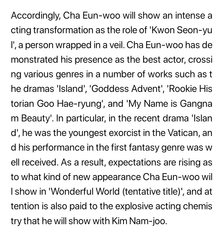 bieunu's tweet photo. "Cha eunwoo has demonstrated his presence as the best actor, crossing various genres in a number of works" real 💖 https://t.co/jxGUTYjKxK