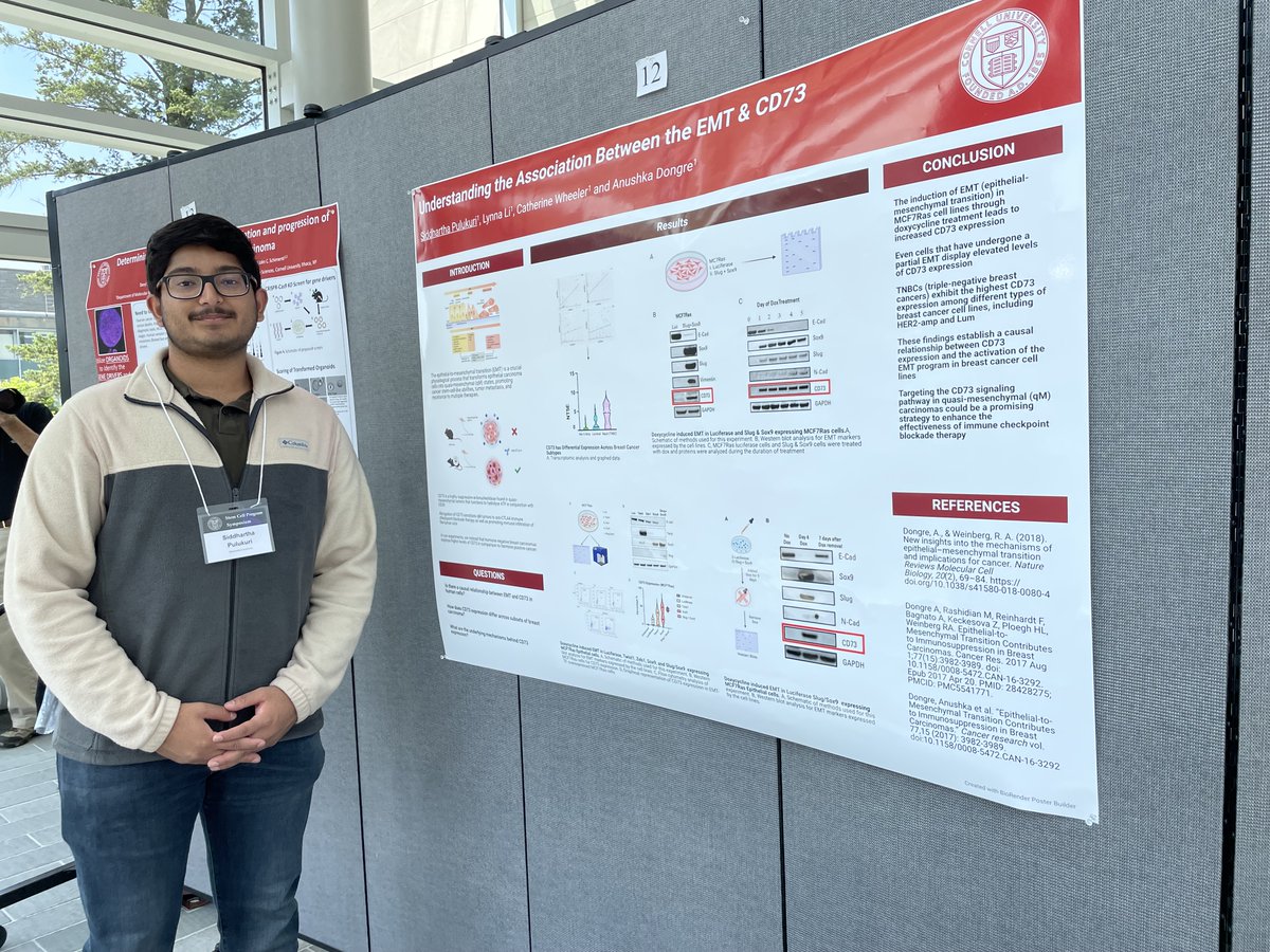 Proud of our graduate rotation student Kimaya Bakhle and undergraduate student Sid Pulukuri @poolofcurry for doing a fabulous job presenting their work at the Stem Cell Symposium today!
