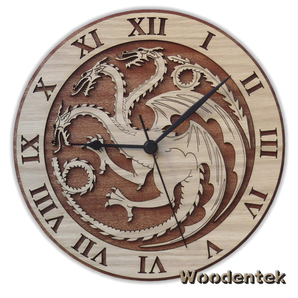 #Targaryen reloj artesanal de madera #GoT #JuegodeTronos #HouseoftheDragon #WorldwideShipping   etsy.com/listing/235648…