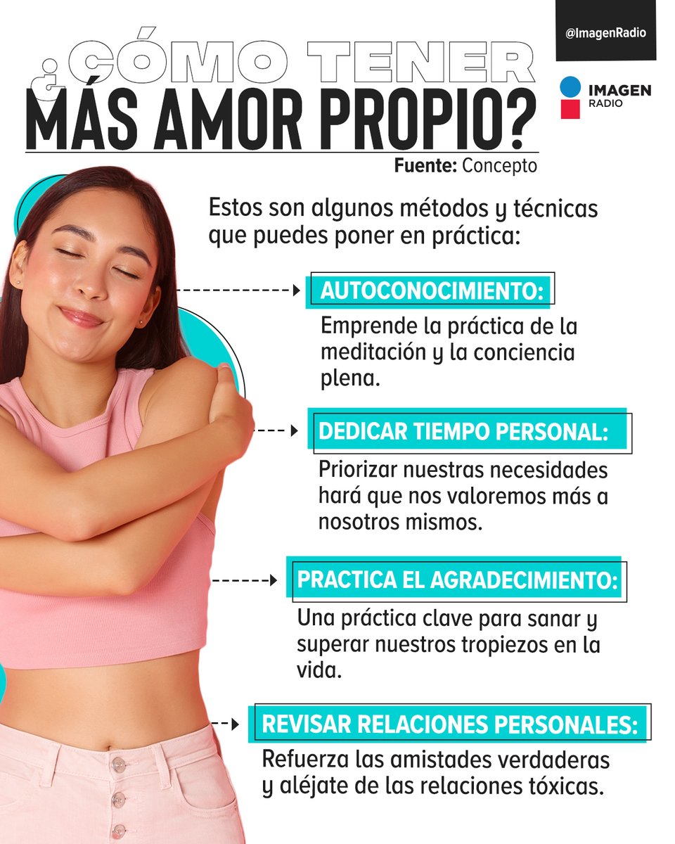 Imagen_Mx's tweet image. ¡Valórate siempre! 🫂

Eres lo máximo, recuérdalo ❣️😉

#AmorPropio 
#Métodos
#Técnicas