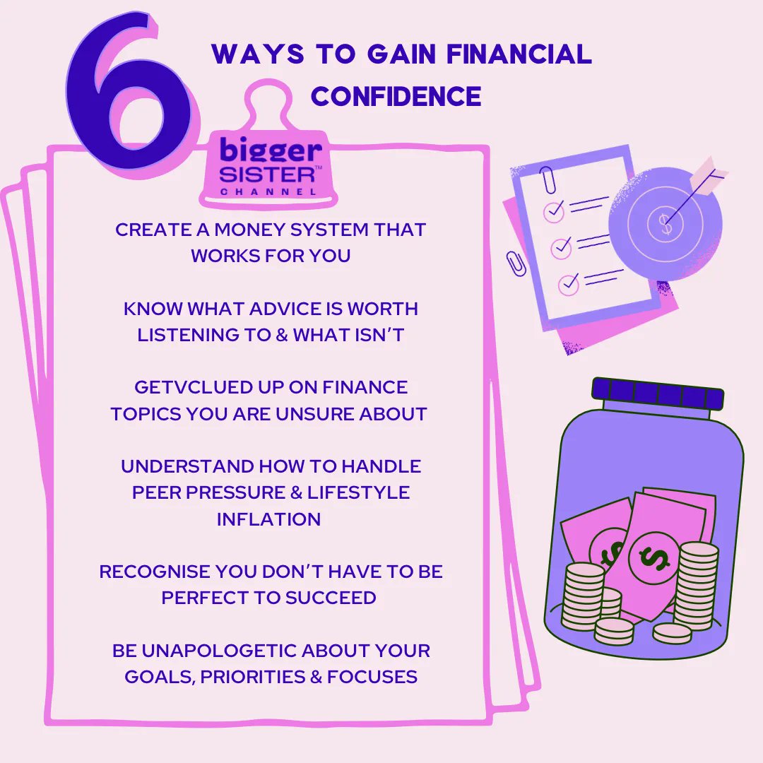 bigsischannel's tweet image. Want to boost your financial confidence? Follow these six tips to take control of your money, your goals, and your priorities. Start by creating a money system that works for you and stay focused on what matters. #financialconfidence #moneysystem #priorities