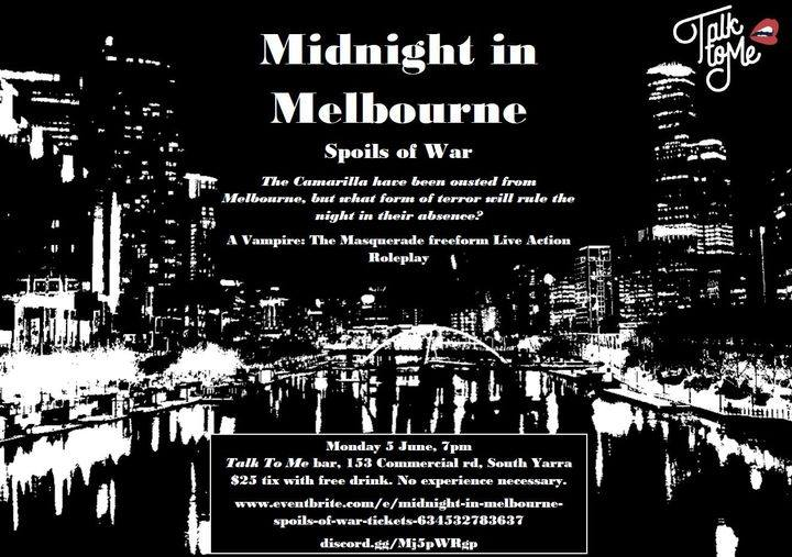 Hey #Melbourne based #vamily. This just came across my feed and is being run by an amazing GM. eventbrite.com/e/midnight-in-…