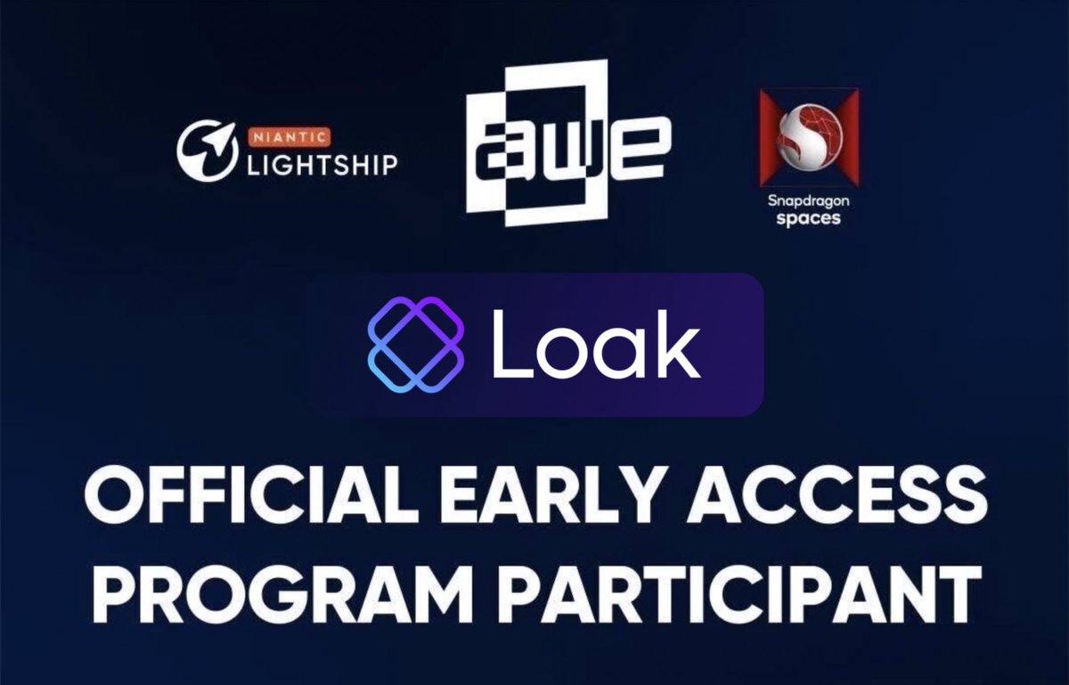 🎉 We're making big bets on the future of wearable AR, and are thrilled to announce Loak has been selected for the  <a href="/NianticLabs/">Niantic</a> @LightshipAR + <a href="/Qualcomm/">Qualcomm</a> <a href="/Snapdragon/">Snapdragon</a> Early Access Program!