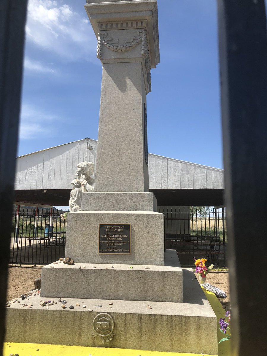 I was grateful to pay my respects to the victims of the 1914 #LudlowMassacre at the #LudlowTentColony memorial—erected by @MineWorkers in May 1918 & now a National Historic Landmark—north of #Trinidad, #Colorado over Memorial Day weekend. #workersrights #labormovement #coalminers