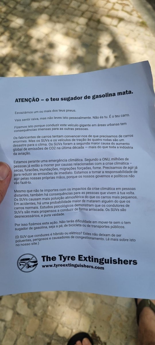 Caríssimos esvaziadores de pneus… se por acaso vos apanhar na berma da estrada a esvaziar o pneu a algum carro, preparem-se para sentir um pára-choques nos dentes ❤️