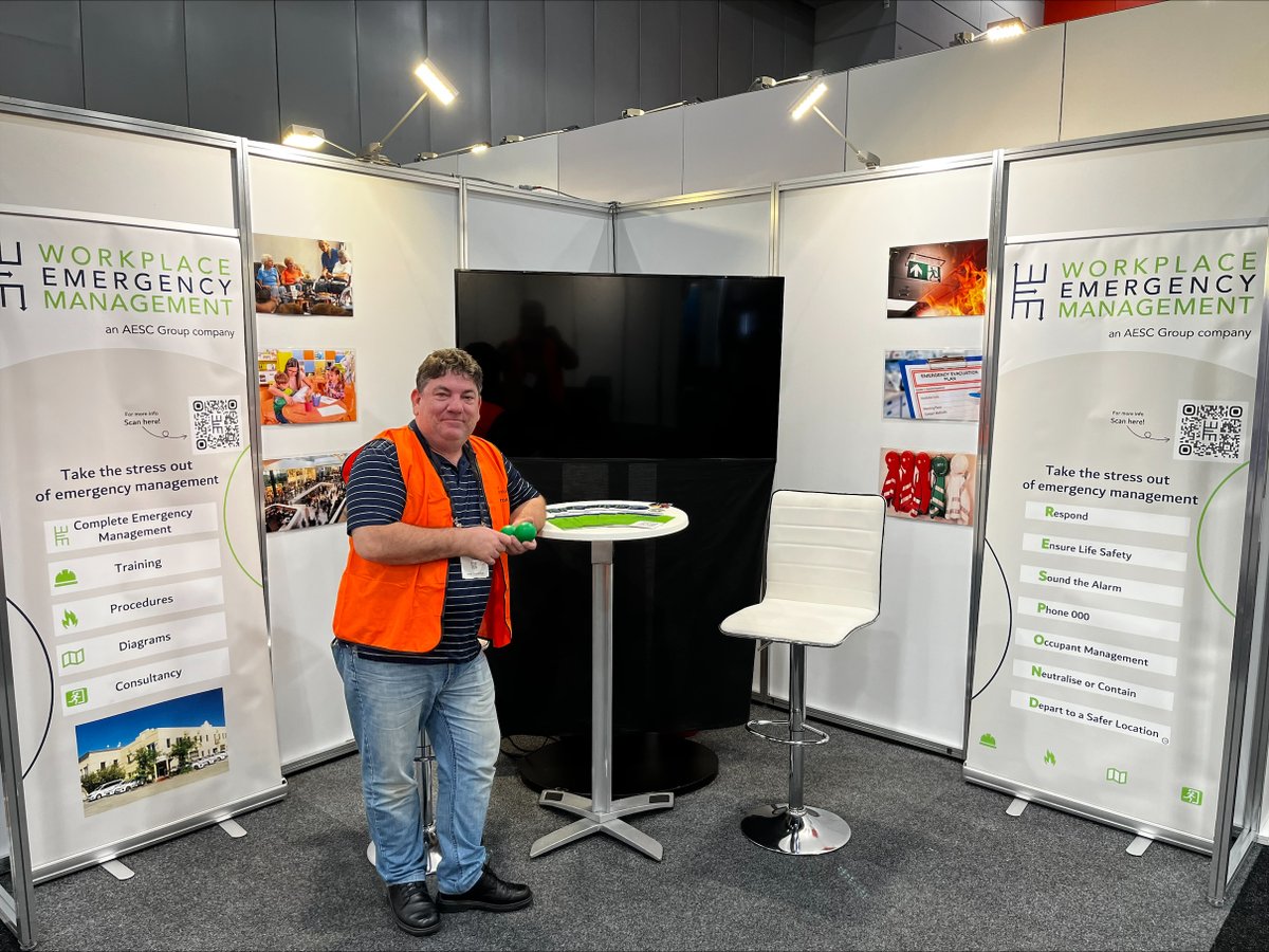 Our team are all set up for Day 2 of the Brisbane WHS Trade Show! If you're attending today, don't be shy! Come and say hi to the Workplace Emergency Management Team, at Booth B26. 😎

#Tradeshow #WHS #Safety #Workplace #EmergencyManagement #WorkplaceSafety #SafeWork #Brisbane