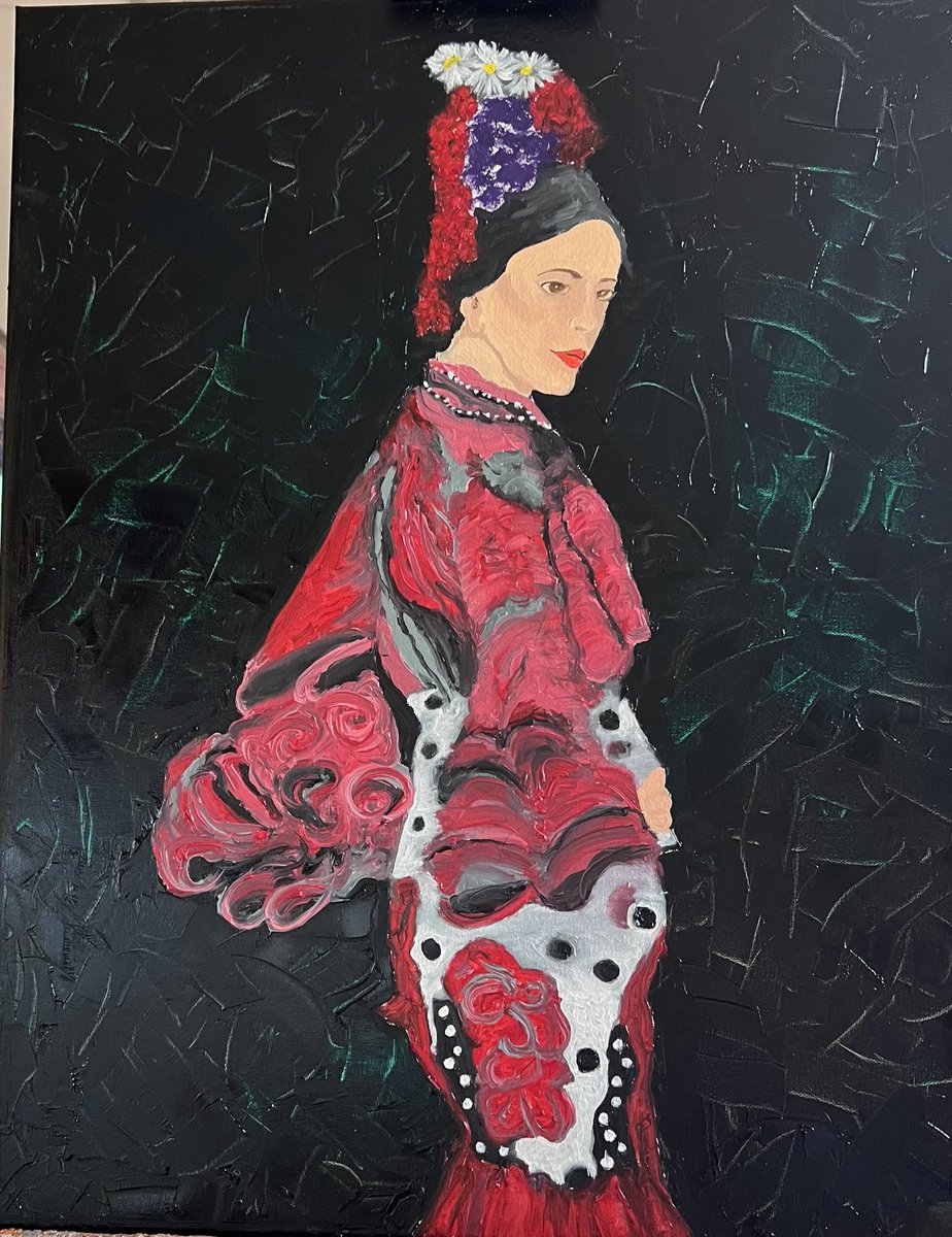 My recent painting of La Reina, 24” by 36” oil on canvas.