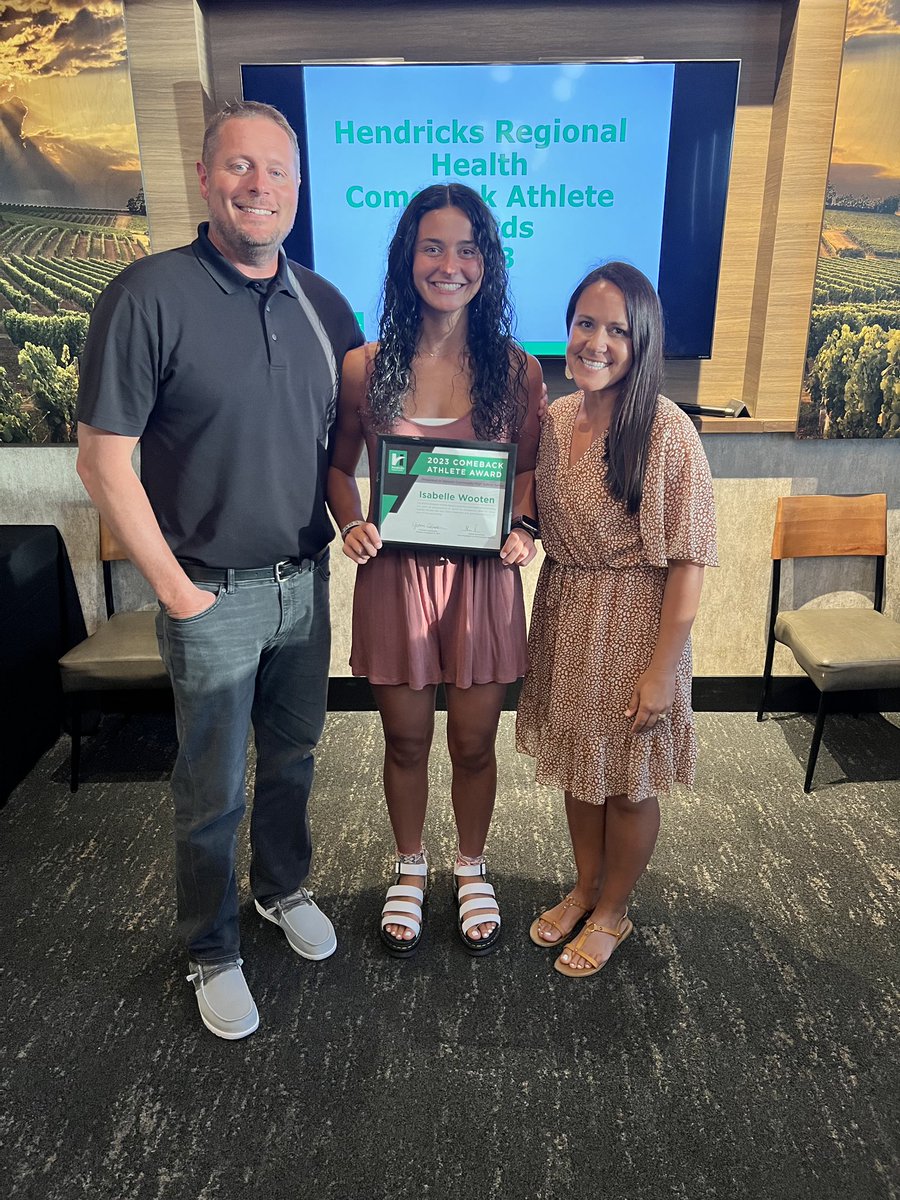Special night for a special Warrior! Congrats <a href="/wooten_isabelle/">isabelle wooten</a> for being named HRH Comeback Athlete of the Year for Danville HS! Her toughness through her ACL injury was beyond impressive, this award is much deserved! Thank you <a href="/HendricksHealth/">Hendricks Regional Health</a> for a great dinner! #WarriorPride