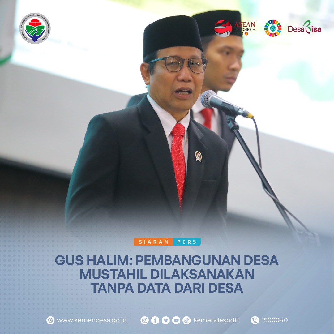 Pembangunan di desa mustahil terlaksana secara efektif tanpa ada data.

Data tersebut adalah data mikro berbasis SDGs Desa yang merupakan data detail dan terperinci by name by address dari setiap desa.

#KemendesPDTT
#SDGsDesa
#DesaBisa
#MulaiDariDesa