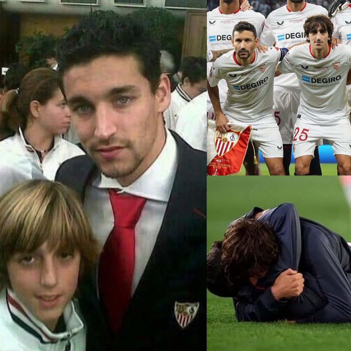 Un día le pides una foto a tu ídolo y unos años después estas jugando (y ganando) una final de Europa League con él. 

Bryan Gil con el eterno Jesús Navas.
