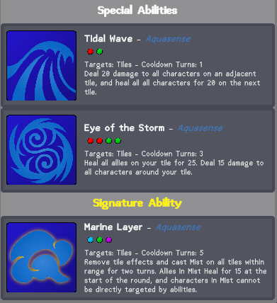NatickGames's tweet photo. In the midst of a long set of bug fixes, so I haven't had much to show, but I did update Ability tooltips to give more information! Here they are on the character creation screen. These appear in game on hover as well. https://t.co/PfXJqRkwsG