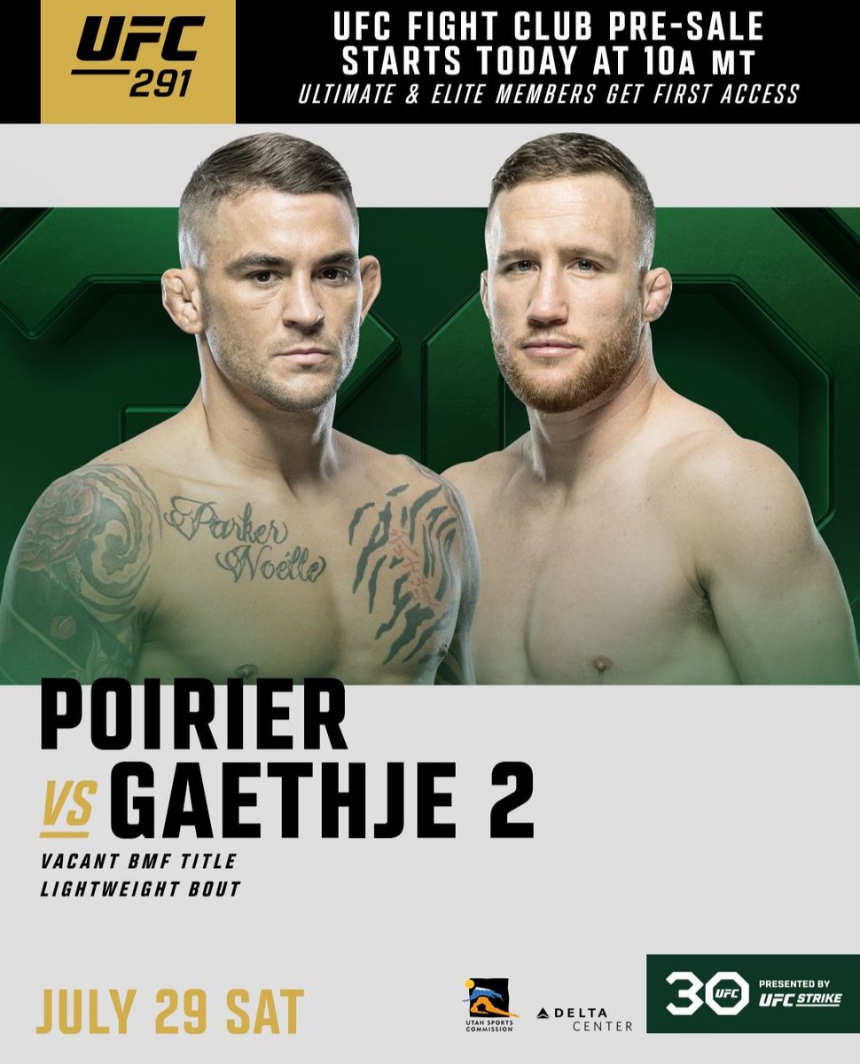 Se viene la revancha de Poirier vs Gaethje en el #UFC291  del sábado 29 de julio 2023.
