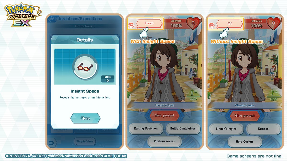 Pokémon Masters EX on Twitter "It’s TrainerLodge Week! Insight Specs