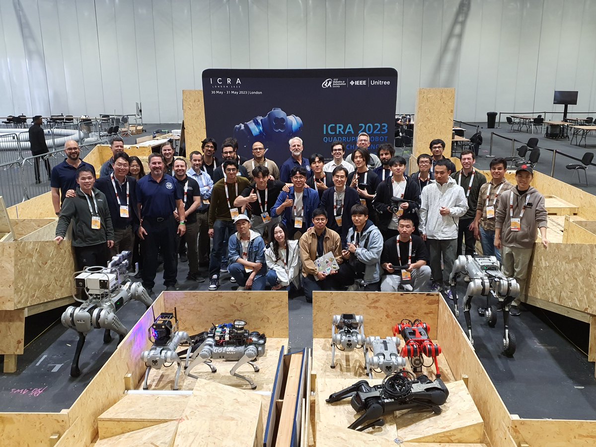 We participated to the Quadruped #ICRA2023 challenge bringing our new #Sassa robot. Build in 3 months by Thomas Flayols being here testing it was already a success. The robot is fully open source. With the support of <a href="/LaasCNRS/">LAAS-CNRS</a>, <a href="/ANITI_Toulouse/">ANITI Toulouse</a>, #TIRREX #ROBOTEX_2_0