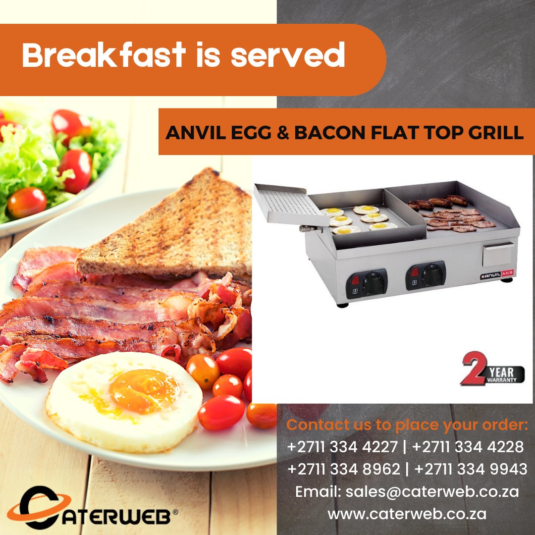 Order your Anvil Flat Top Grill today!
caterweb.co.za/16-grillers

Contact us: 
T: 011 334 4227 
E: sales@caterweb.co.za

#Caterweb #Anvil #griller #grill #grilllovers #grillmasters #chefwork #restaurant #breakfast