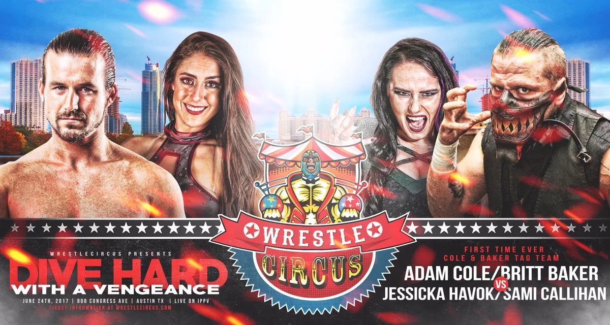 pencil_army's tweet photo. NEVER FORGET: Adam Cole and Britt Baker. First Time Ever. June 24th, 2017. Wrestle Circus.  

FUN FACT: The Cole/Baker team would go on to beat Roppongi Vice for the WC Tag Titles, only to end up eventually vacating them due to Cole getting signed to the WWE. 

#WrestleCircus https://t.co/Rdcq7W6SvM
