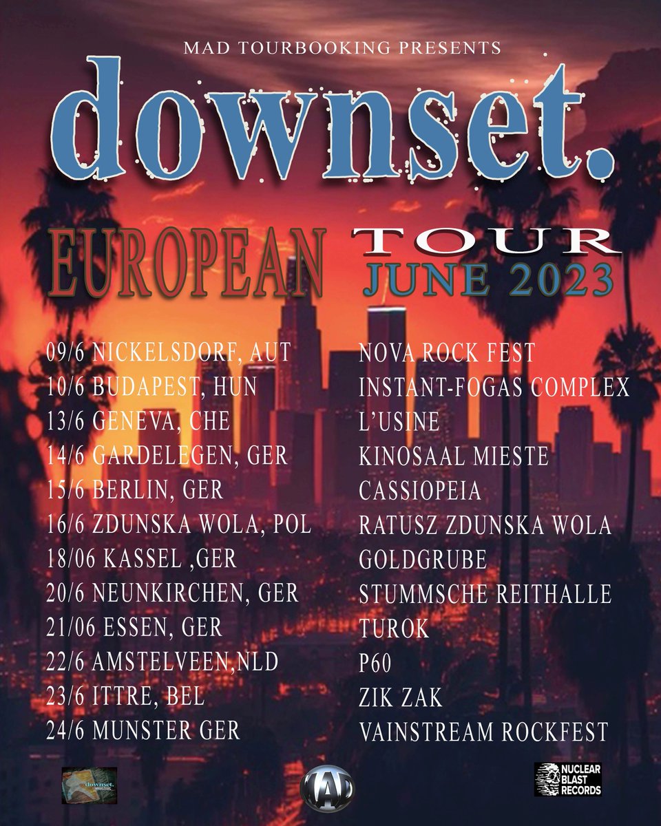 Europe! Which shows will we see you at?
👉 bnds.us/lwca4y

#downset #downsetla