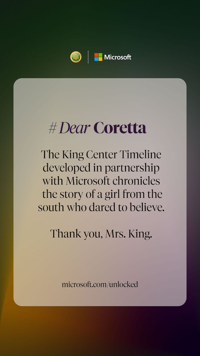 Visit timeline.thekingcenter.org/dear-coretta/ to explore The King Center Timeline.